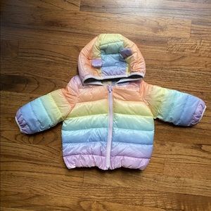 Baby Gap rainbow winter coat - 6-12 months